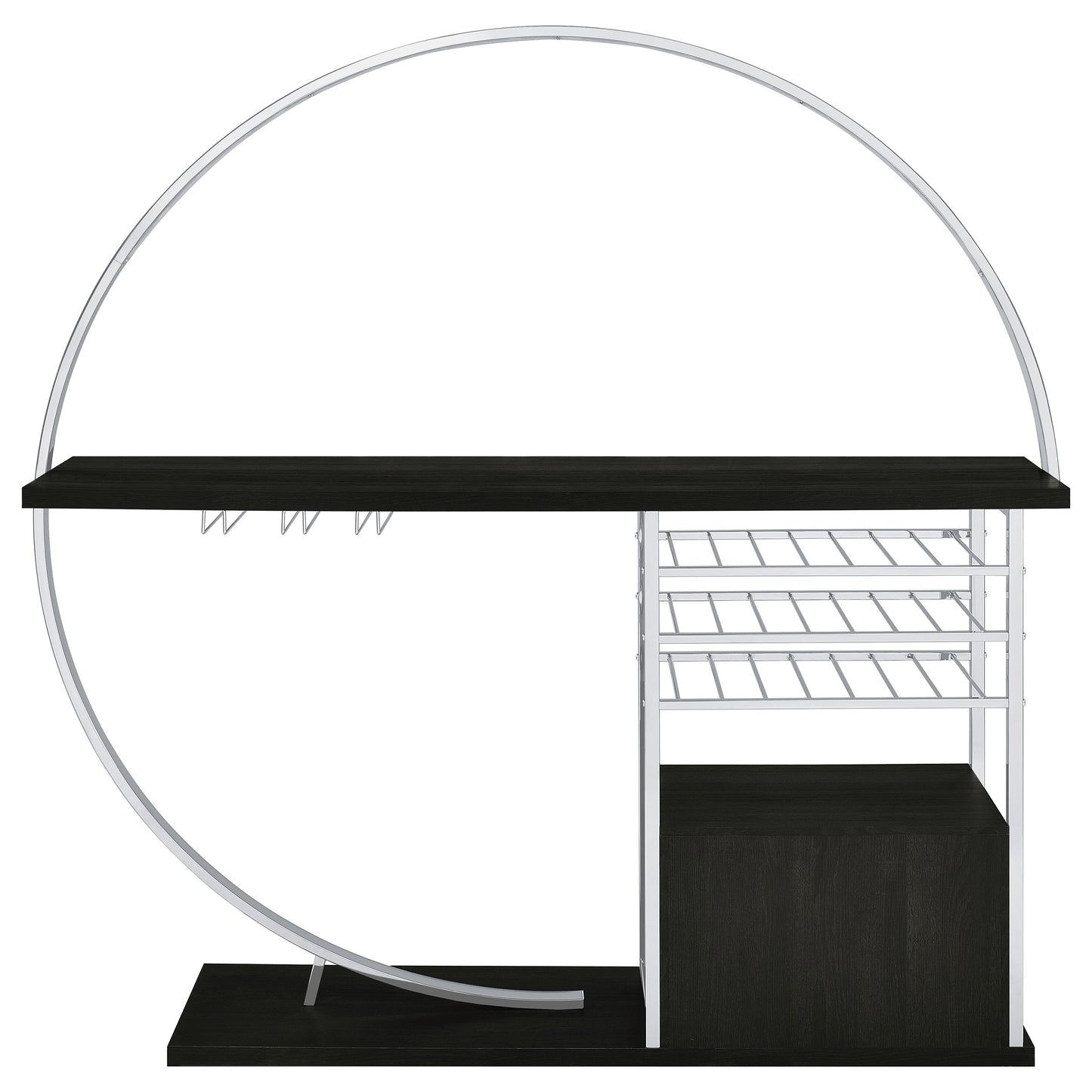 Risley 2-door Circular LED Home Bar with Wine Storage Dark Charcoal