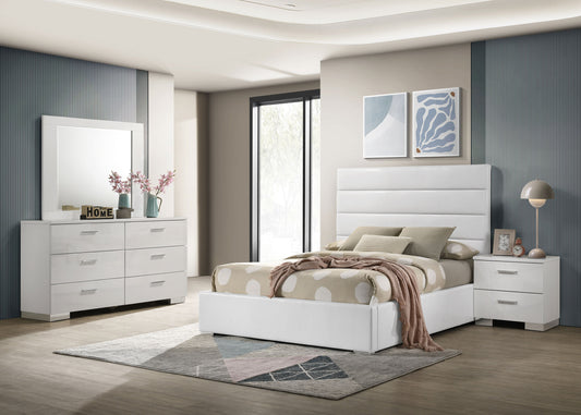 Felicity 4-piece Full Bedroom Set White High Gloss