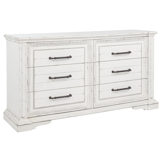 McKinney 6-drawer Bedroom Dresser Cabinet Vintage White