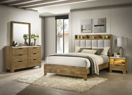 Henderson 4-piece Eastern King Bedroom Set Medium Oak