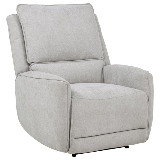 Sylmar Chenille Upholstered Power Recliner Dove Grey