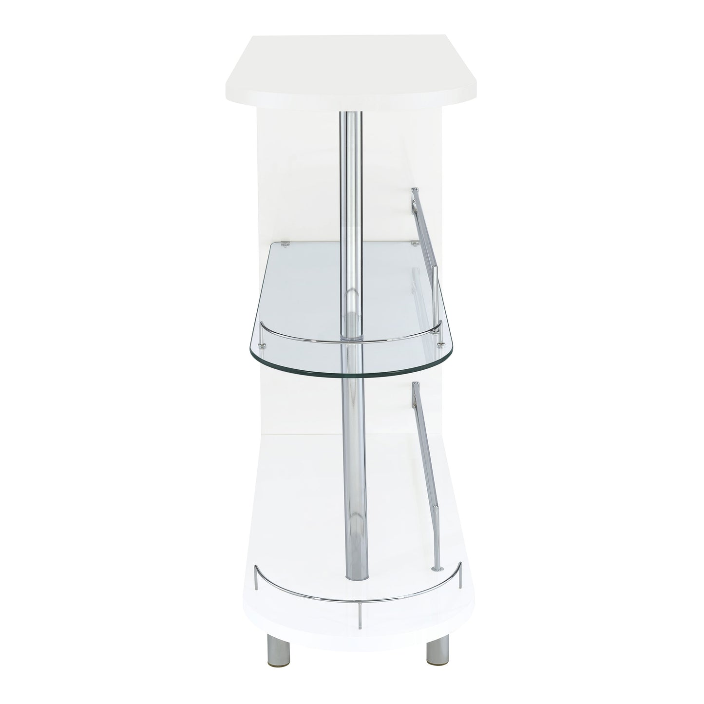 Adolfo 3-tier Bar Table Glossy White and Clear