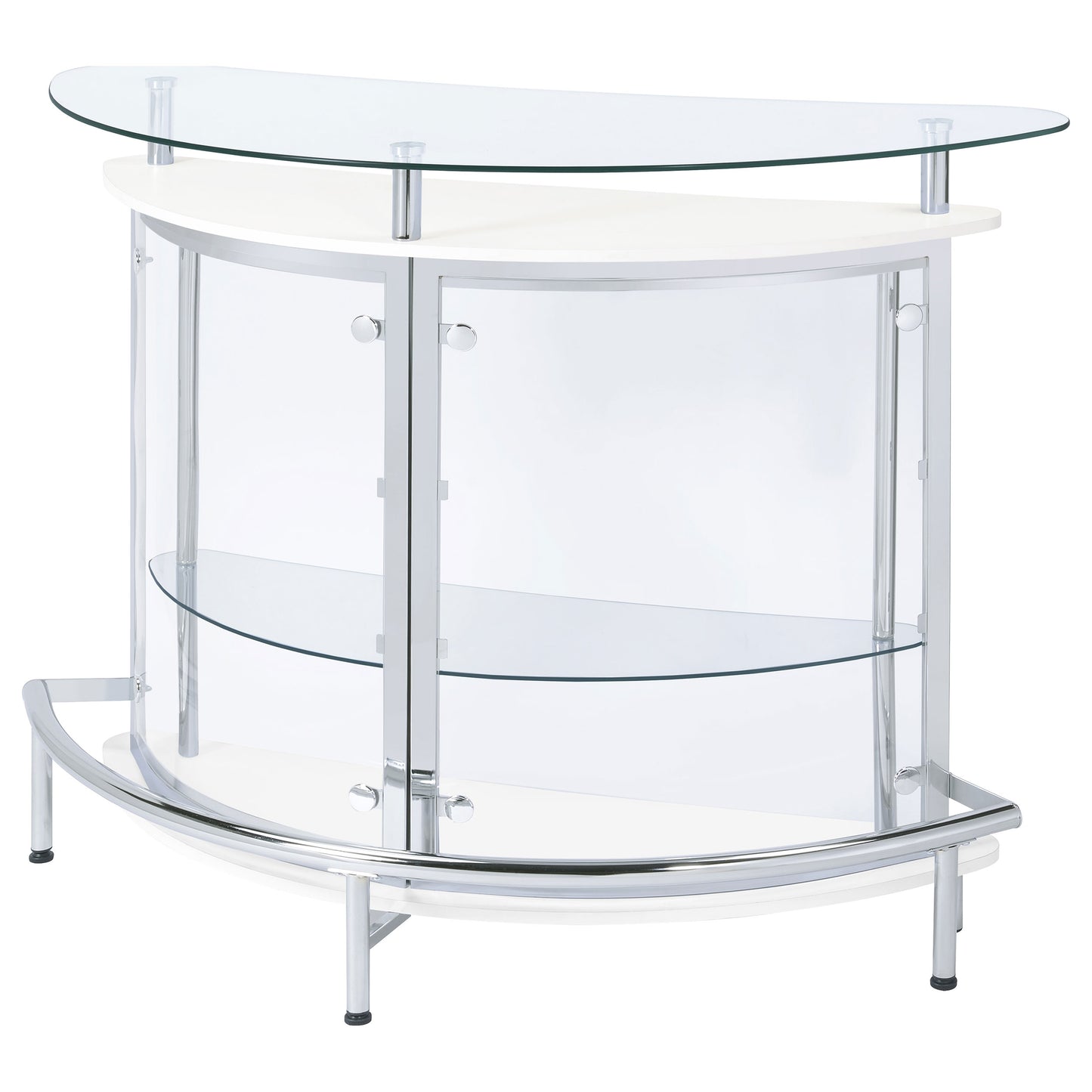 Amarillo 2-tier Bar Unit White and Chrome