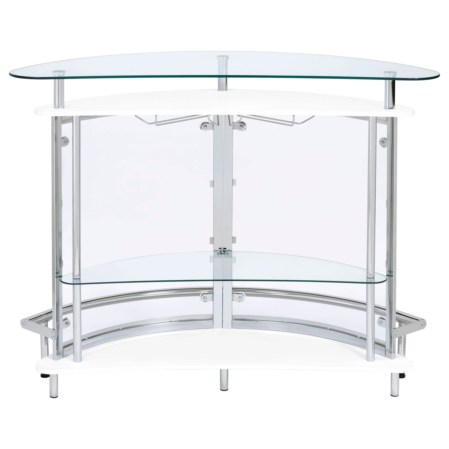 Amarillo 2-tier Bar Unit White and Chrome