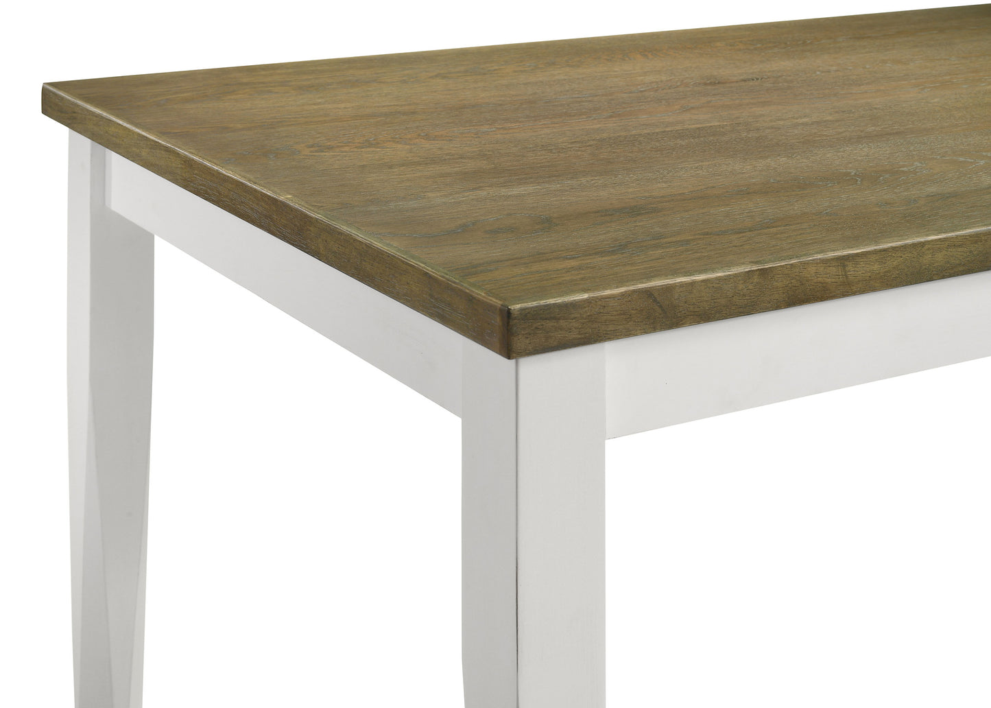 Appleton Rectangular Wood Dining Table Brown Brushed and White