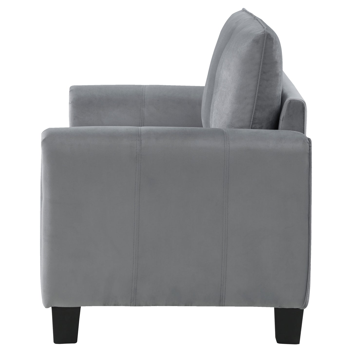 Davis  Upholstered Rolled Arm Loveseat Grey