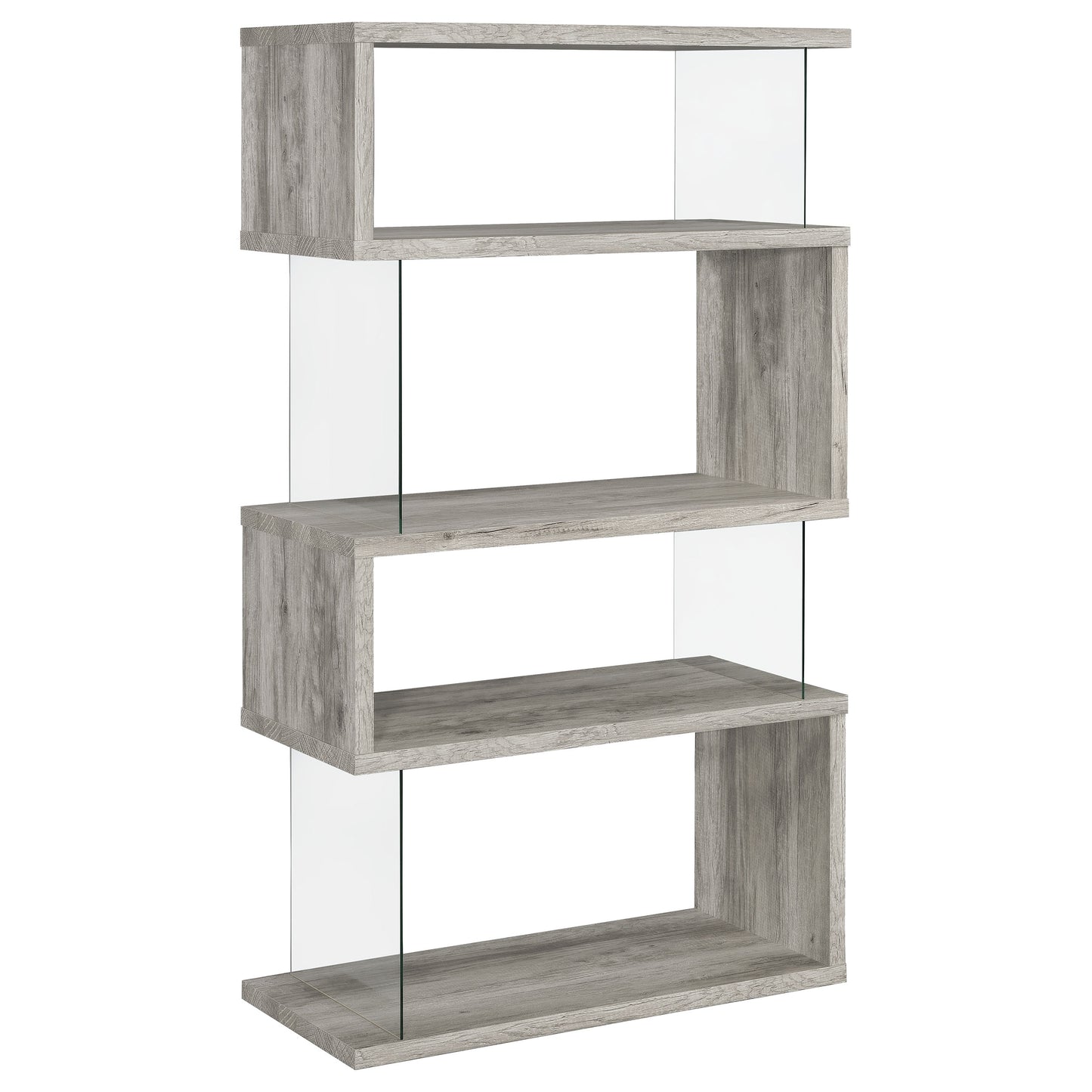 Emelle 4-shelf Bookcase with Glass Panels