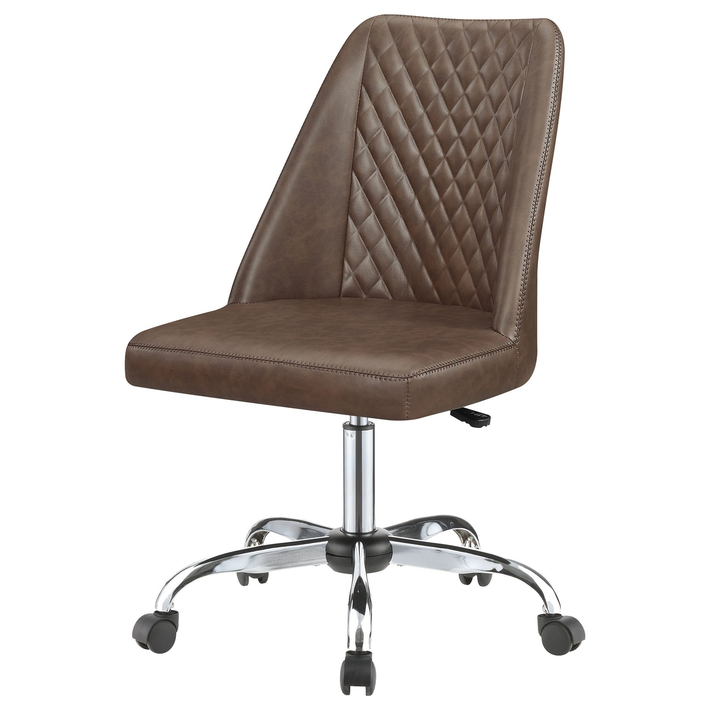 Althea Upholstered Tufted Back Office Chair Brown and Chrome