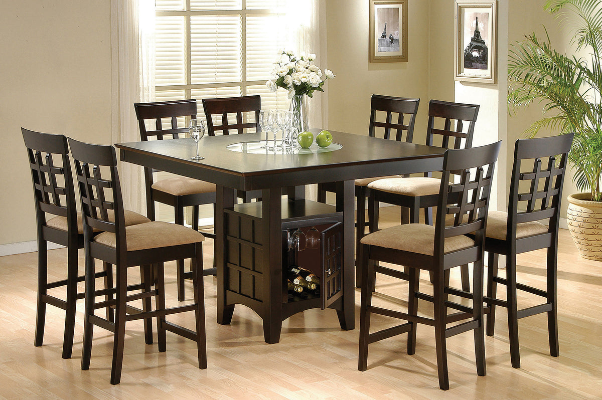 Gabriel Square Counter Height Dining Table with Storage Cappuccino