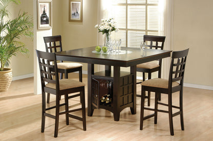 Gabriel 5-Piece Lattice-Back Counter Height Dining Set Cappuccino