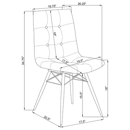 Aiken Faux Leather Upholstered Dining Side Chair Charcoal Grey (Set of 4)