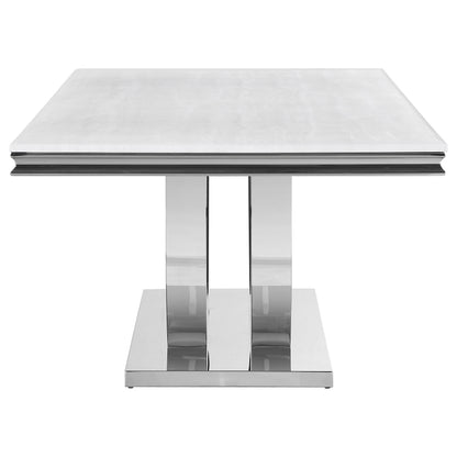 Kerwin Rectangular 71-inch Stone Top Dining Table White