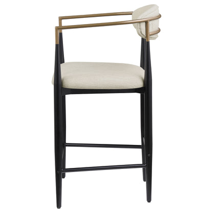 Tina Fabric Upholstered Counter Chair Beige (Set of 2)