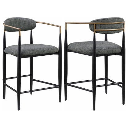 Tina Fabric Upholstered Counter Chair Grey (Set of 2)