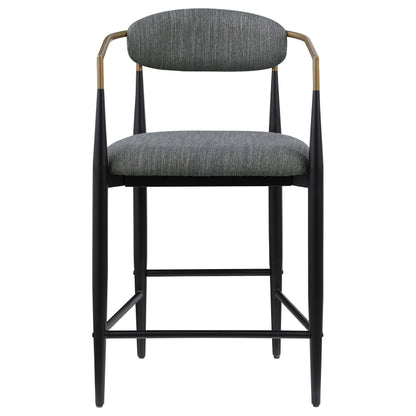 Tina Fabric Upholstered Counter Chair Grey (Set of 2)