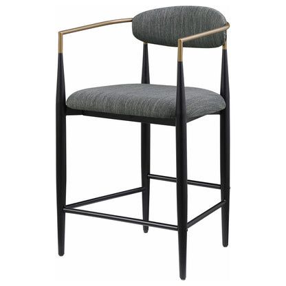 Tina Fabric Upholstered Counter Chair Grey (Set of 2)