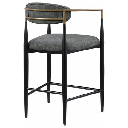 Tina Fabric Upholstered Counter Chair Grey (Set of 2)