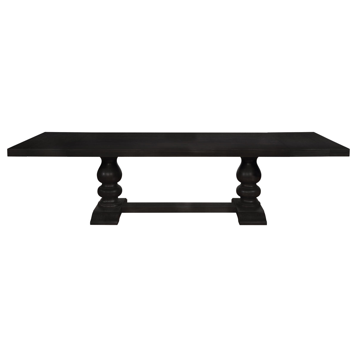 Phelps 123-inch Extension Leaf Dining Table Distressed Noir