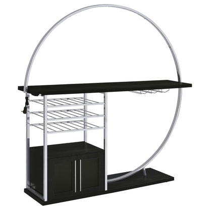 Risley 2-door Circular LED Wine Cabinet Dark Charcoal