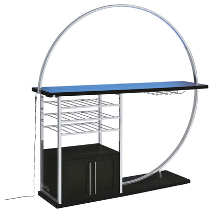 Risley 2-door Circular LED Wine Cabinet Dark Charcoal