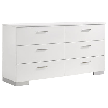 Felicity 4-piece Eastern King Bedroom Set White High Gloss