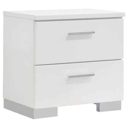 Felicity 4-piece California King Bedroom Set White High Gloss
