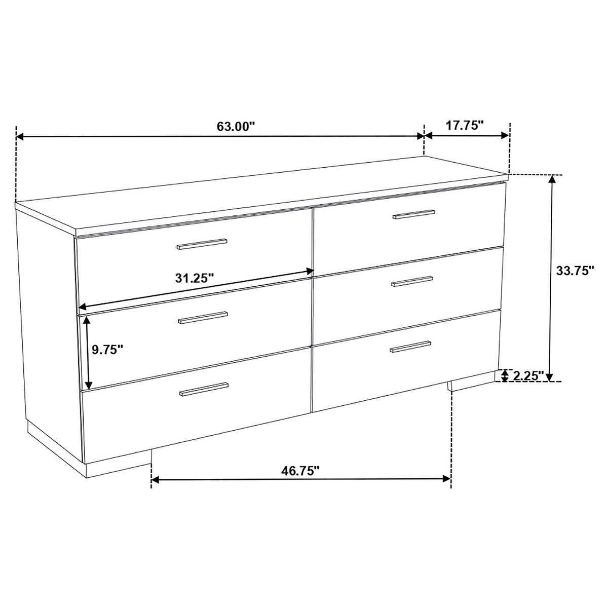 Felicity 4-piece Twin Bedroom Set White High Gloss