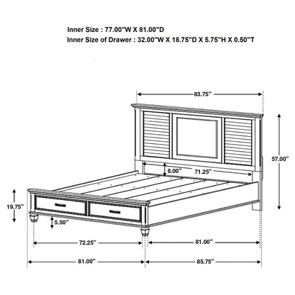 Franco 4-piece Eastern King Bedroom Set Distressed White