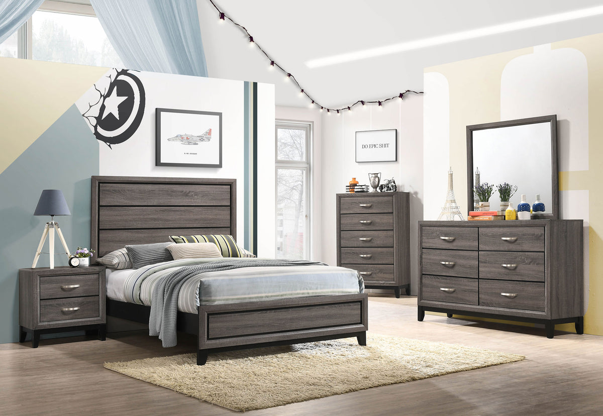 Watson Four-piece Full Bedroom Set Grey Oak