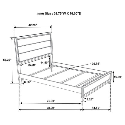 Watson Five-piece Twin Bedroom Set Grey Oak