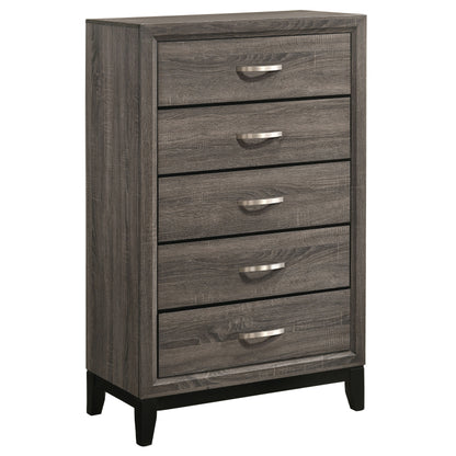 Watson Five-piece Twin Bedroom Set Grey Oak