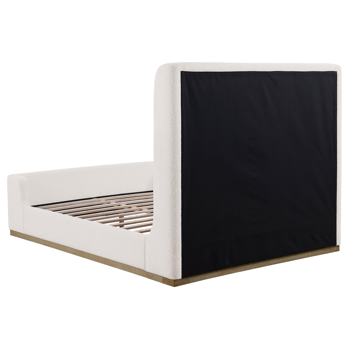Nala Eastern King Bouclé Upholstered Platform Bed Cream