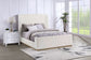 Nala Eastern King Bouclé Upholstered Platform Bed Cream