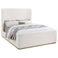 Nala Eastern King Bouclé Upholstered Platform Bed Cream