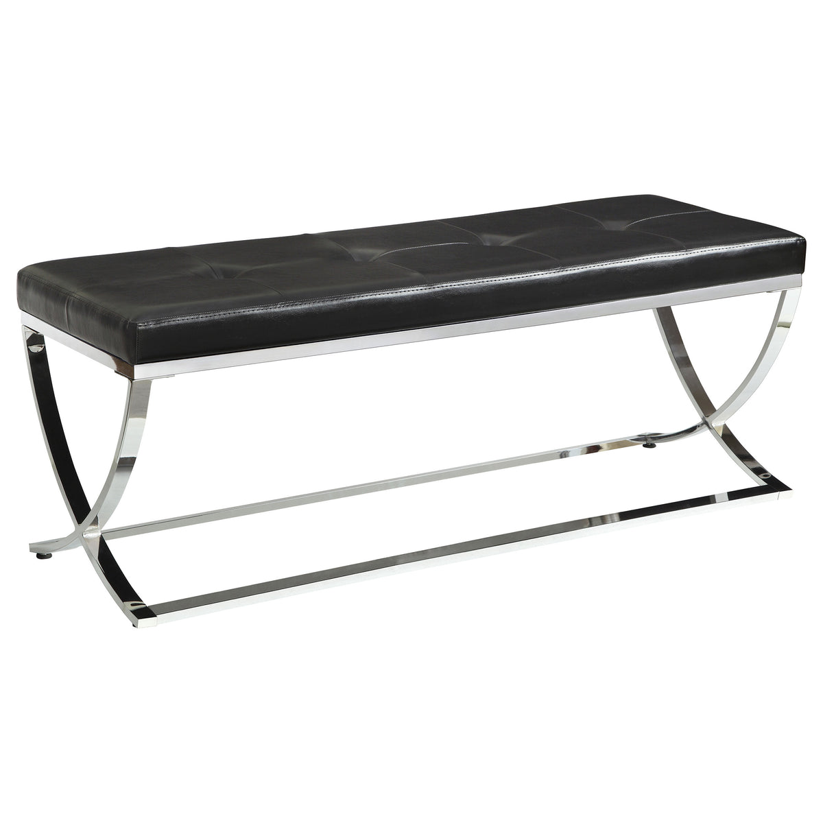 Walton Faux Leather Upholstered Tufted Accent Bench Black