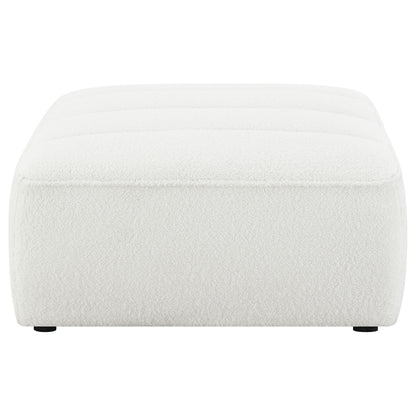 Sunny Square Upholstered Ottoman Ivory Sherpa