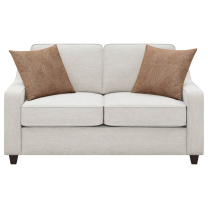 Christine 3-piece Upholstered Sloped Arm Sofa Set Beige