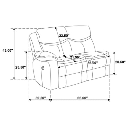 Sycamore Upholstered Power Reclining Sectional Sofa Grey