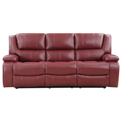 Camila 2-piece Upholstered Reclining Sofa Set Red
