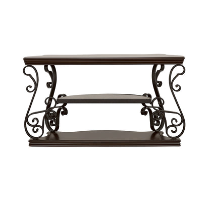 Laney Scrollwork Entryway Sofa Console Table Dark Merlot
