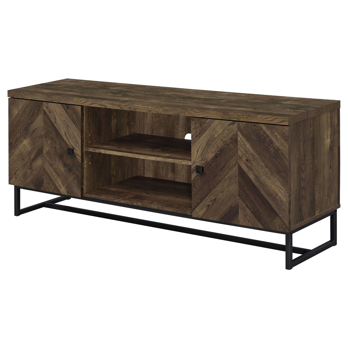 Myles 2-door Engineered Wood 60-inch TV Stand Rustic Oak