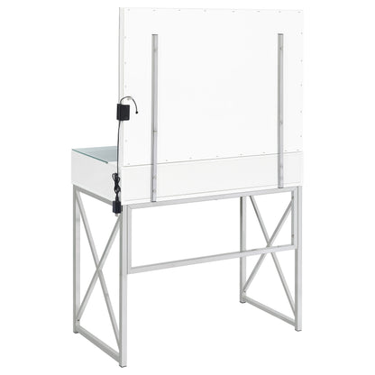 Eliza Vanity Set with Lighting & Stool White and Chrome