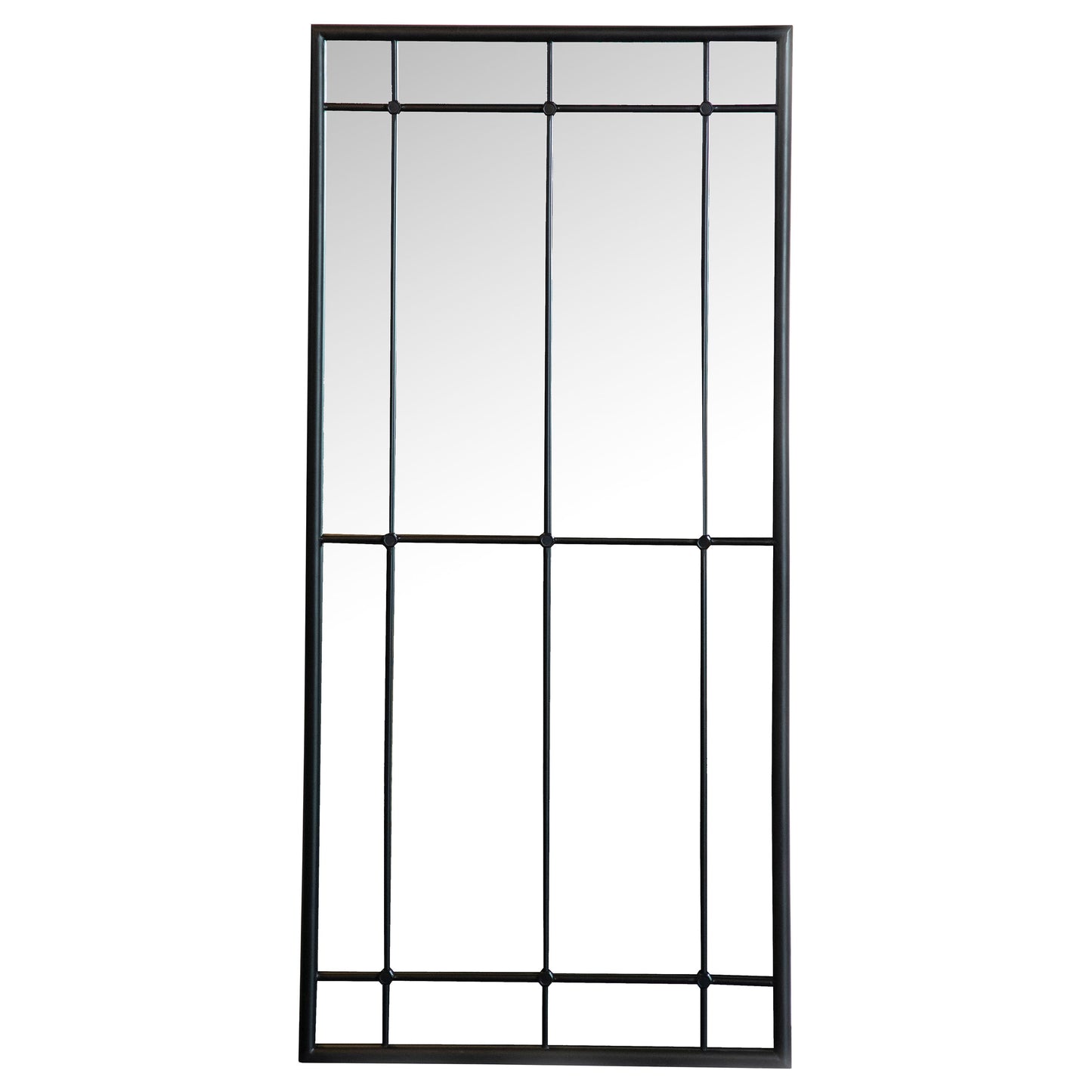 Annetta 24 x 52 Inch Window Pane Wall Mirror Black