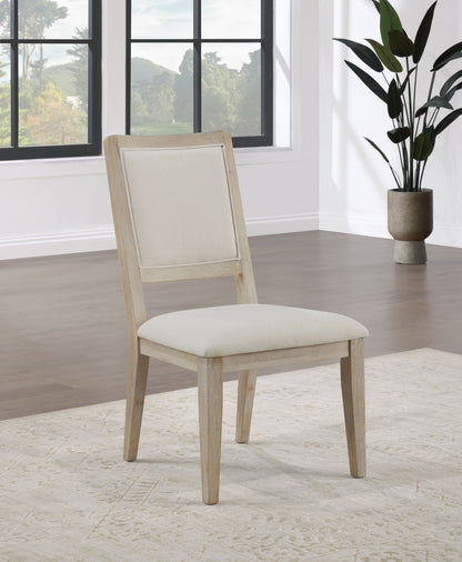 Trofello Upholstered-Back Dining Side Chair White Washed (Set of 2)