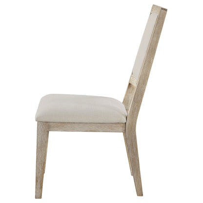Trofello Upholstered-Back Dining Side Chair White Washed (Set of 2)