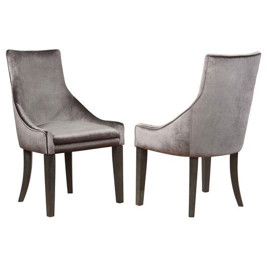 Phelps Upholstered Demi Wing Chairs Grey (Set of 2)