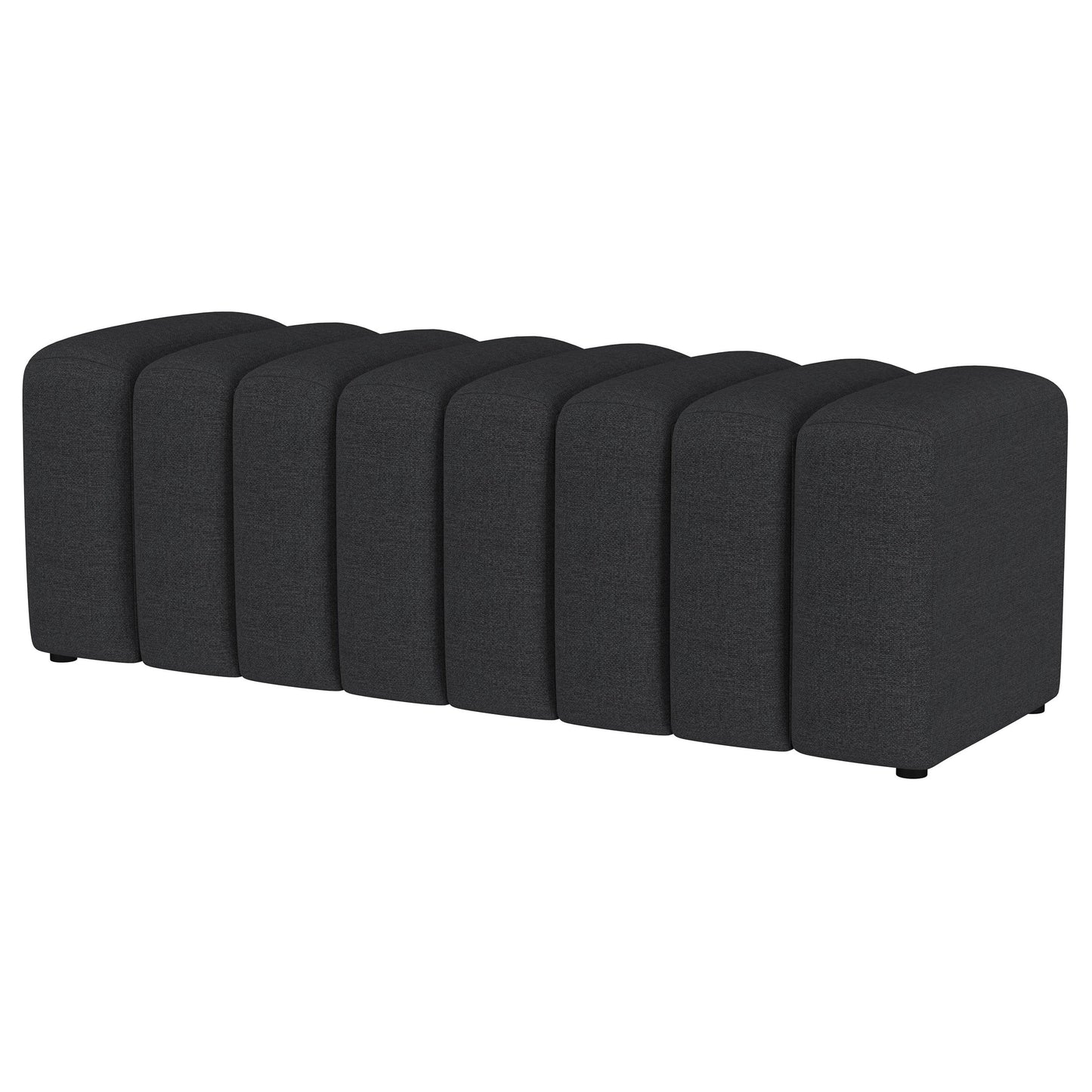 Summer Upholstered Channel Tufted Accent Bench Charcoal