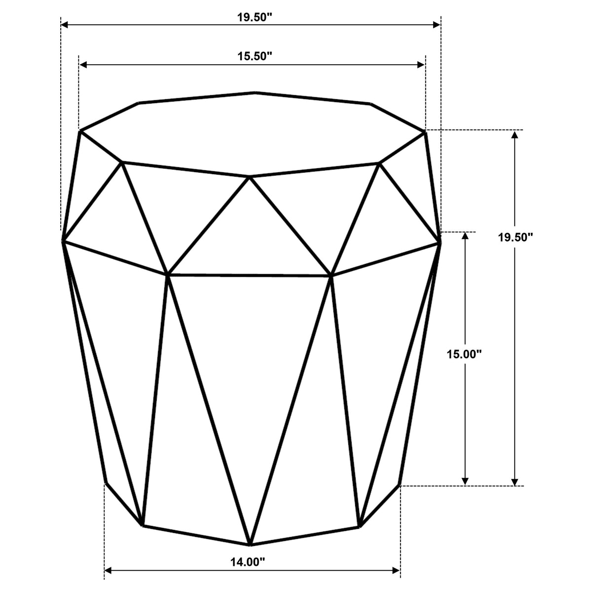 Jacinto Octagonal Solid Mango Wood Side Table Grey