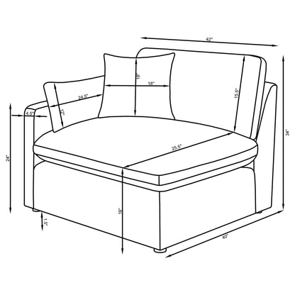Hobson 6-piece Upholstered Modular Sectional Sofa Ivory