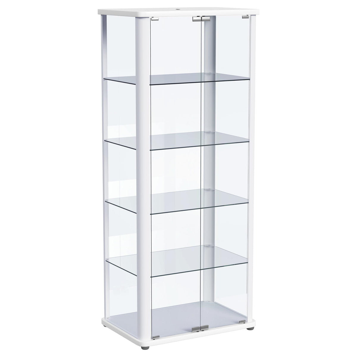 Aero LED 4-Shelf Glass Curio Display Cabinet White
